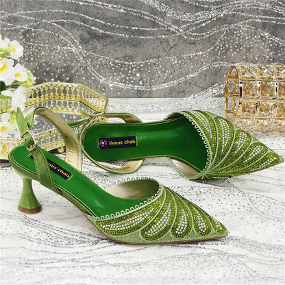 High Quality African Wedding Shoes Summer Sandals for Wedding 2025 Sexy Pumps Rhinestone Fashion Women Wedding Shoes