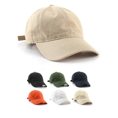 Simple Baseball Caps Spring Summer Sun Protective Caps Cotton Cloth Unisex Baseball Caps  Solid Color