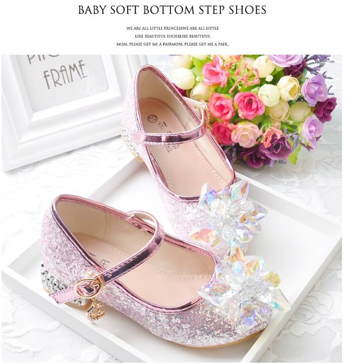 Flower Children's Shoes Beach Princess Girl Shoes For Kids Glitter Wedding Party Shoes Infantil Chaussure Enfant