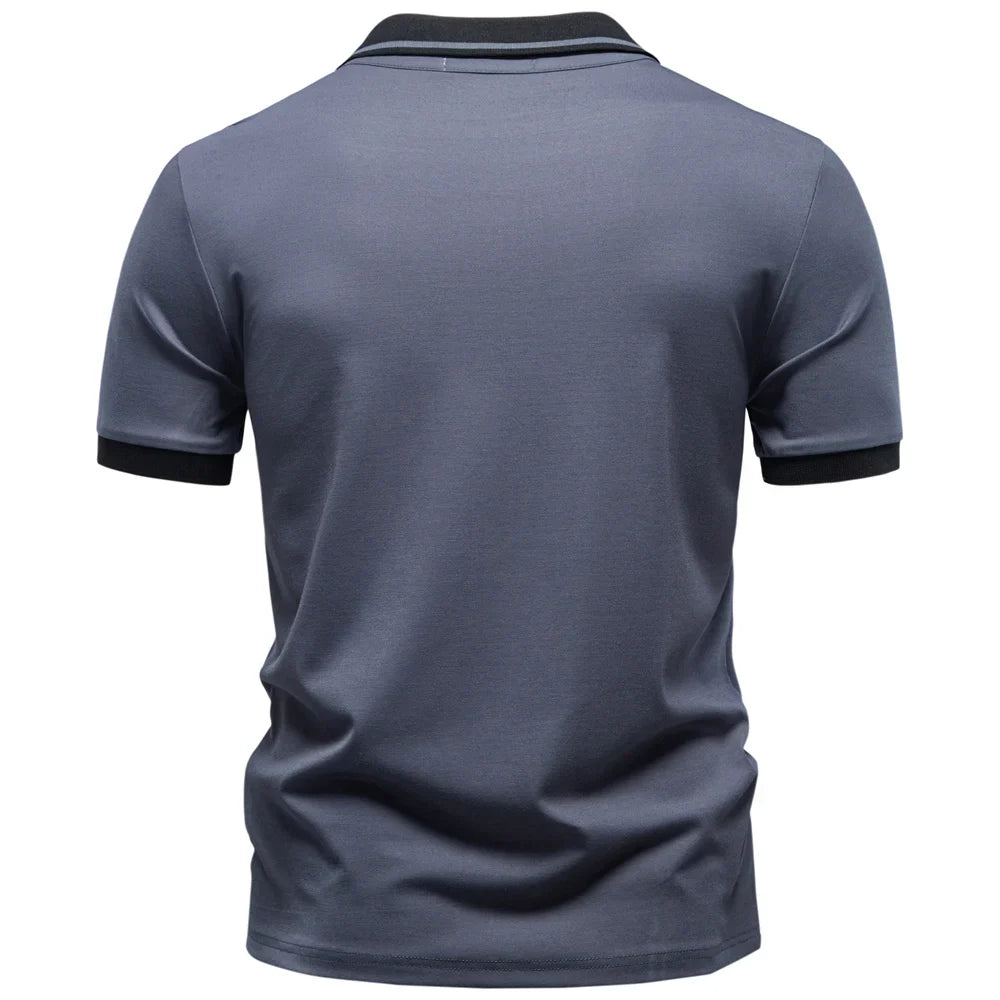 Men's Slim Fit Short Sleeve Polo Shirt Solid Color Lightweight Breathable Fashion Summer Polo Shirts for Men