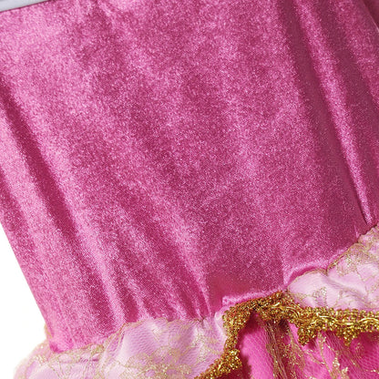 Luxury Girls Princess Costume Ball Gown Dress Fancy Birthday Carnival Party Off Shoulder Golden Applique Children Outfits Dress