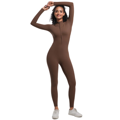 Women's Jumpsuit Women's Sports Shapewear Seamless Slim Fit Long Sleeve Sports Bodysuit  Fitness Sports Bodysuit Yoga Suit