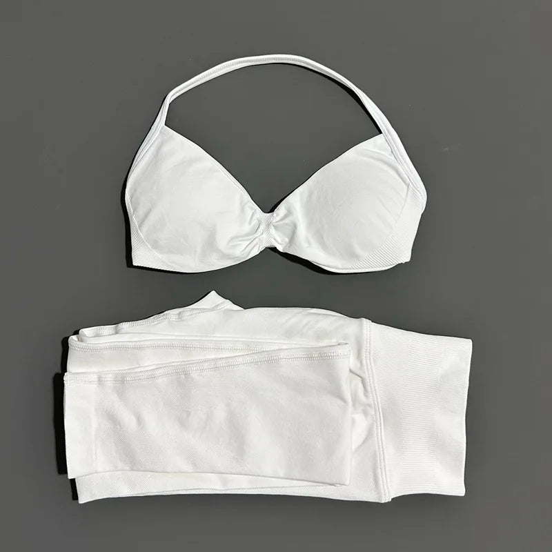 2 Piece Yoga Clothes Women Tracksuit Athletic Wear Pilates Fitness Suit Gym Workout Push Up Clothes Sports Bra Leggings Suit