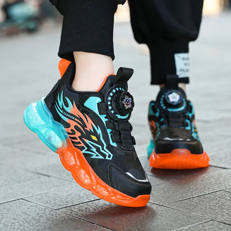 Fashion Children's Leather Casual Shoes For Boy Sneakers Breathable Kids School Walking Non-slip Sport Running Shoes Outdoor