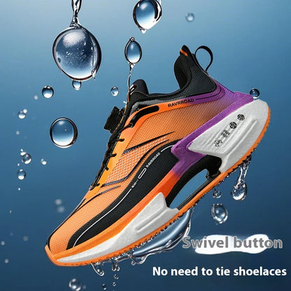Family carbon plate running shoes for Boys Big Boys Student rotating button Technology TPU+ Popcorn high pop sneakers for girls