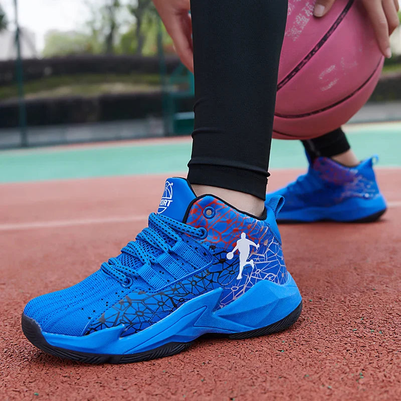 Classic Boys Basketball Shoes Kids Sneakers Fashion Tennis Kid Sport Shoes Outdoor Non-Slip Trainer Children School Basketball