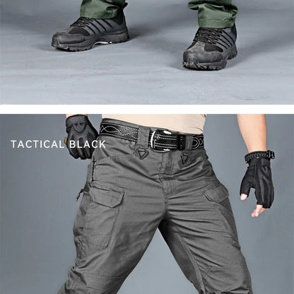New Casual Tactical Pants Men Cargo Pants Multi Pockets Safari Style Trousers Waterproof Male Streetwear Hiking Plus Size S-6XL
