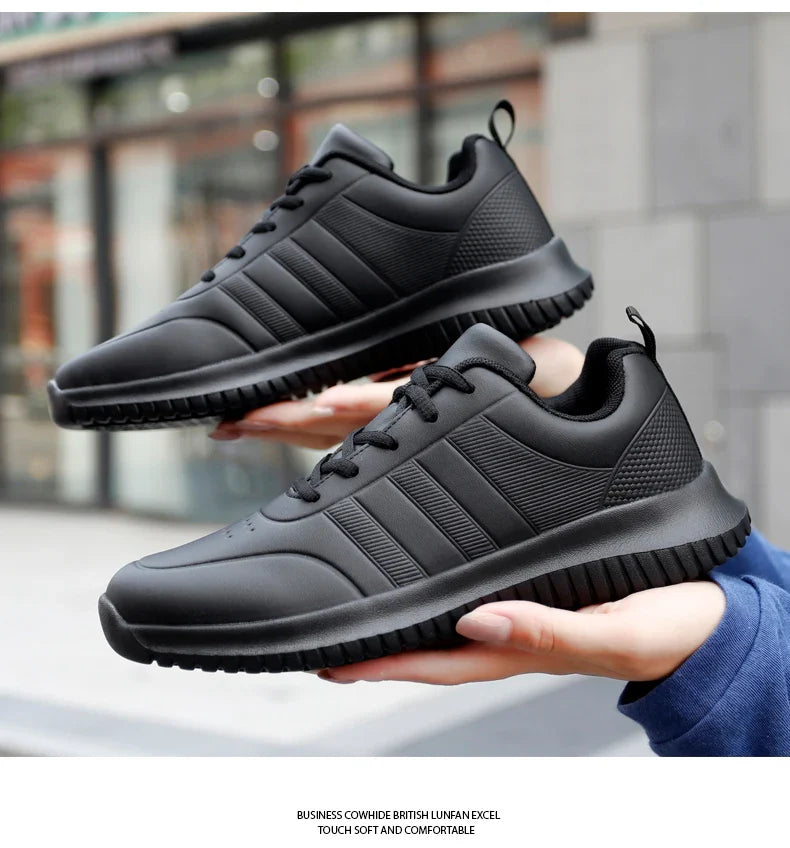 Casual Chef Shoes four Season new Lightweight Soft Sole Comfort Oil proof Men and Women's Chef Business Work Leather Shoe