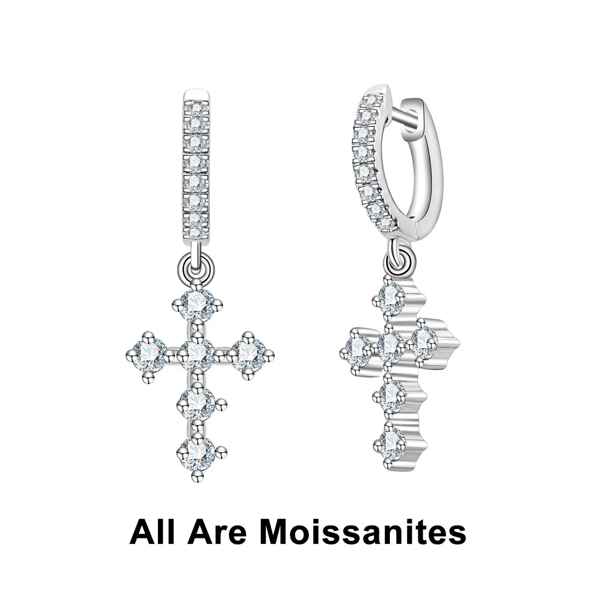Moissanite Cross Hoop Earrings For Women Huggie 925 Sterling Silver Lab Created Diamond Drop Earrings Jewelry Wholesale