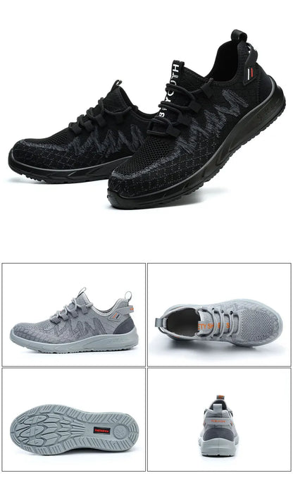 Light Breathable Sneaker Safety Shoes Steel Toe Shoes for Men Anti-slip Anti-impact Anti-puncture Outdoor Work Security Shoes
