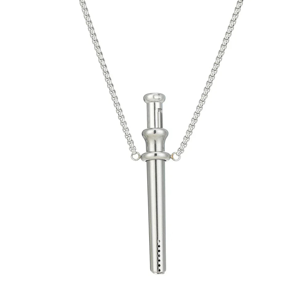 1pc Stress Anxiety Relief Necklace 56mm Length Stainless Steel Meditation Necklace Quit Smoking Anxiety Relief Necklace
