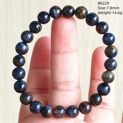 Natural Blue Pietersite Bracelet Women Men Beads Round Beads Chatoyant Cat Eye Fire Pietersite Namibia AAAAAA
