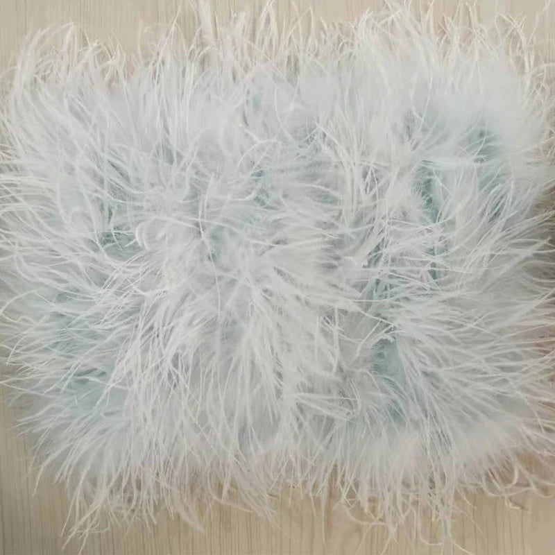 True ostrich feather Multicolor Mini Skirt Elastic Waist  Sexy Clothing Club Party Dance Rave Short Skirt Note select 3 colors