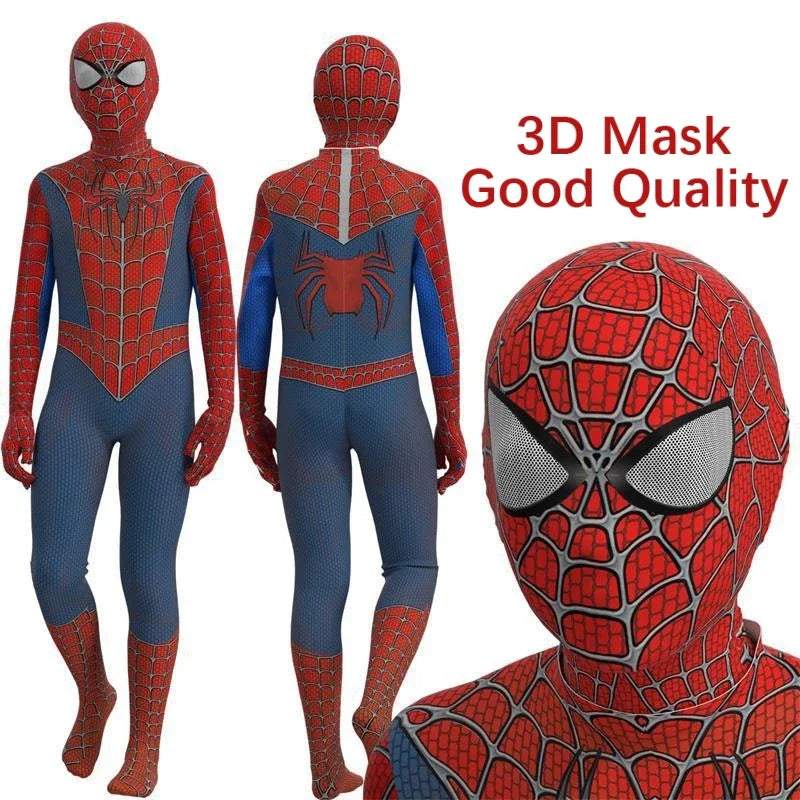 Kids Superhero Spider Costume Spandex Jumpsuit Halloween Cosplay Costumes Bodysuit Kids Separation Party Set Jumpsuit Halloween
