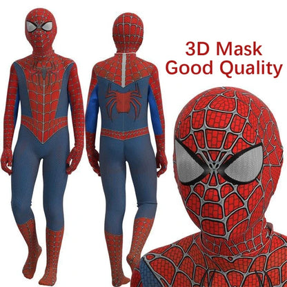 Kids Superhero Spider Costume Spandex Jumpsuit Halloween Cosplay Costumes Bodysuit Kids Separation Party Set Jumpsuit Halloween