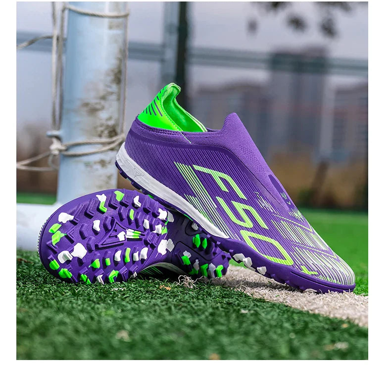 X2517 Slip-on F50 Mens Football Boots Boys FG/TF Training Studded Fast Soccer Cleats Pro Non Slip Football Shoes for Man 35-45