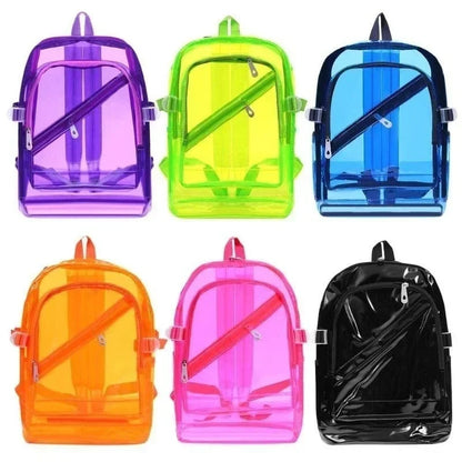 Fashion Transparent Backpack Waterproof PVC Clear Plastic Daily Mini Teenager Girls Notebook School Bag