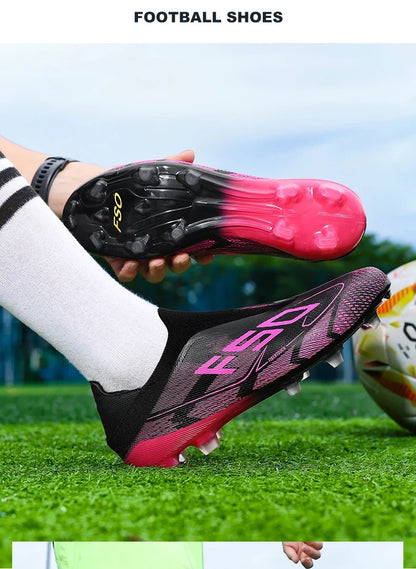 New Men Football Boots Non-Slip Boys Cleats Hot-selling Soccer Shoes Grass Outdoor Match Sneakers High-quality High-top Light