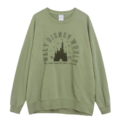 Embroidery Sweatshirt Women O Neck Pullover Tops Female Casual Loose Jumper Oversized Unisex Couple