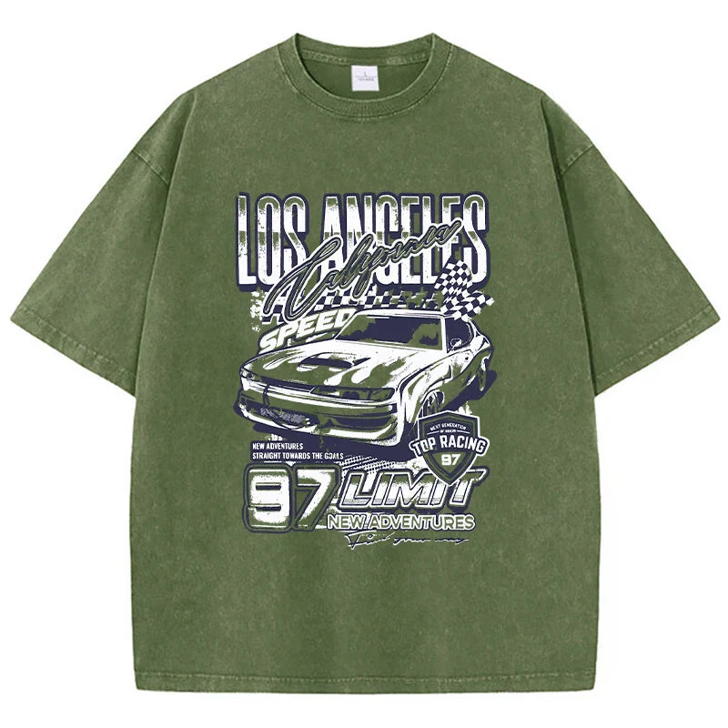 California Los Angeles Extreme Racing Men T-Shirt Fashion Cool Tshirts Sport Casual Tee Shirt Cool Crewneck T Shirts Female