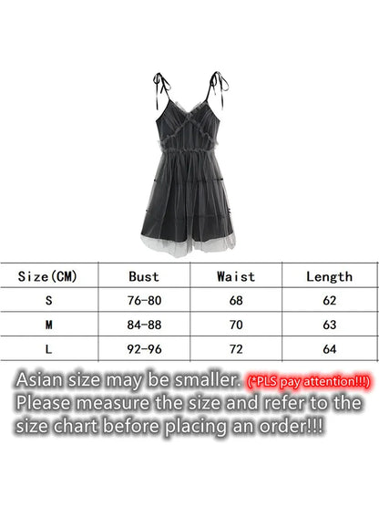 Dark Gothic Elegant Dress Women Emo Alt Vintage Mesh Patchwork Lace Up High Waist Dress Y2k Harajuku Mall Goth Partywear
