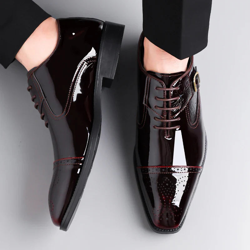 Men's casual leather shoes, business casual shoes, formal fashion, banquet flat shoes, size 50 men's shoes