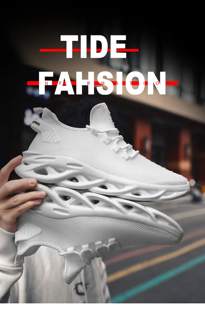 Summer Men Casual Sports Running Shoes Breathable Lightweight Sneakers Outdoor Mesh Black Athletic Jogging Tennis Walking Shoe