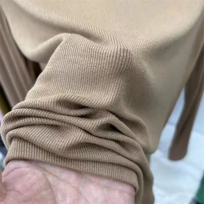 Outono Escritório Senhora Básica Gola Redonda Slim T-Shirt Feminina Cor Sólida Multicor Tendência Versátil Casual Top Manga Longa Elástico Canelado