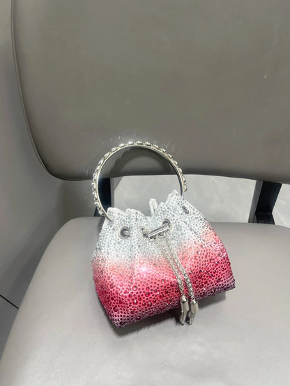 Handle Rhinestones Evening clutch Bag Purses and handbag luxury Designer shoulder bag Shiny Crystal Clutch purse bucket bag