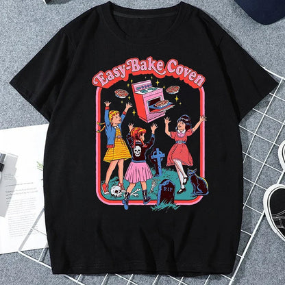 Let's Sacrifice Toby Horror Satanist Graphic Tops Unique Creative Cartoon Streetwear Unisex Scary Short-sleev Tee Ropa Hombre