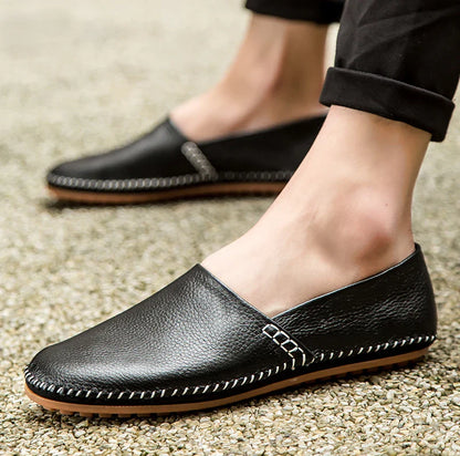 Fashion Men's Driving Shoes Leather Slip-on Mocassin Homme Loafers Casual Breathable Soft Comfortable Big Size Zapatillas Hombre