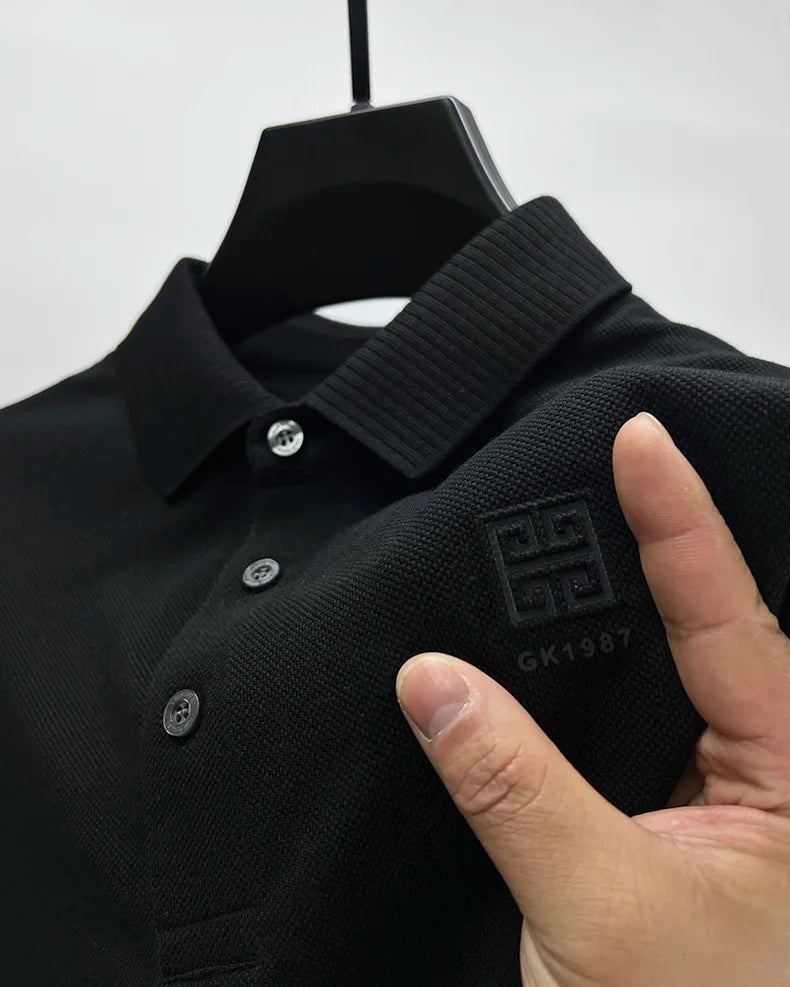 100% cotton breathable polo shirt short sleeve men's brand T-shirt 2023 summer high-end embroidery casual loose Paul shirt men's
