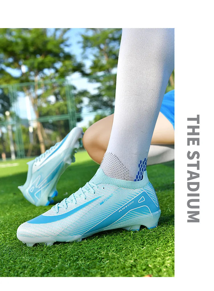 New High-Top Soccer Shoes Professional Training Football Boots TF/FG Non-Slip Soccer Sneakers Outdoor Grass Soccer Shoes
