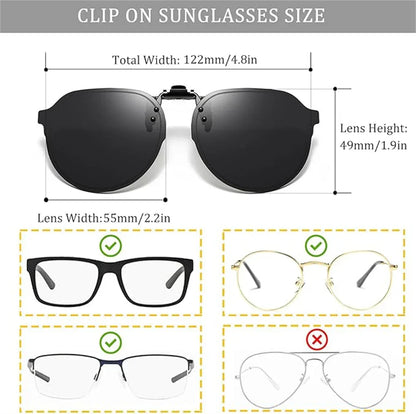 Flip Up Clip on Sunglasses Polarized Men Driving Women Fishing UV400 Night Vision Sun Glasses Clips Universal Goggles