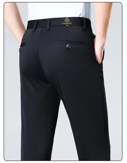 New Arrival Men's Stretch Pants Cool Classic Fit Flat Front Casual Pants Wrinkle Resistant Work Pants