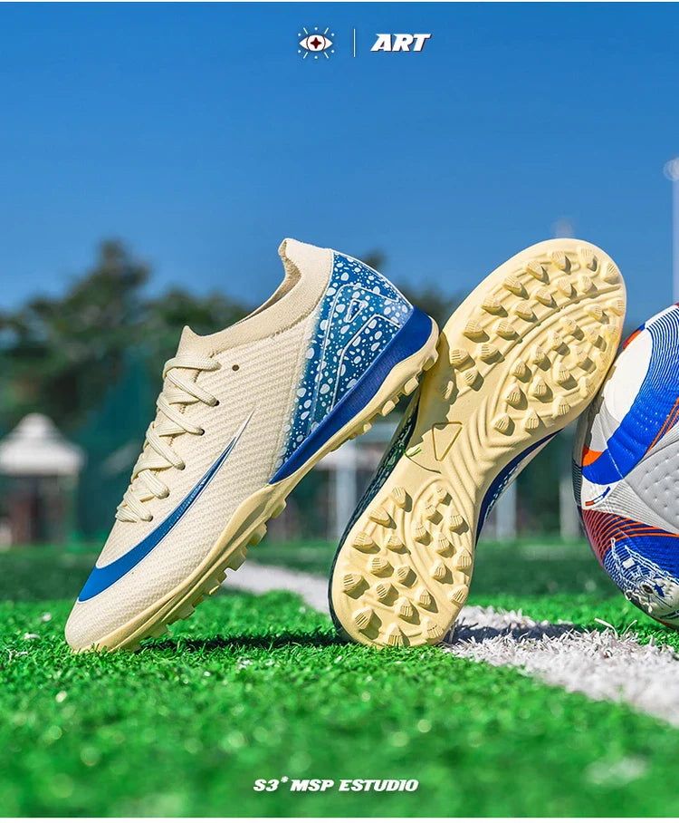 Soccer Cleats for Men Women AG/TF Breathable Cushioned Insole Anti-Slip Outdoor Sports Artificial Grass Football Boots