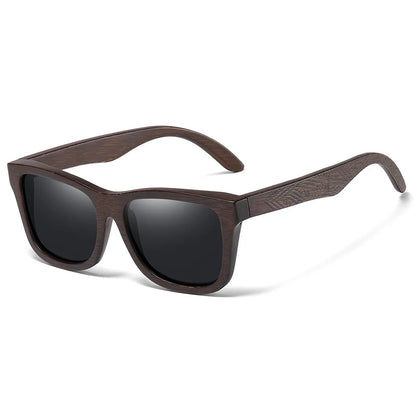 Natural Bamboo Wooden Handmade Polarized Sunglasses Unisex Retro Oversized Frame UV Protection Sun Glasses With Gift Box