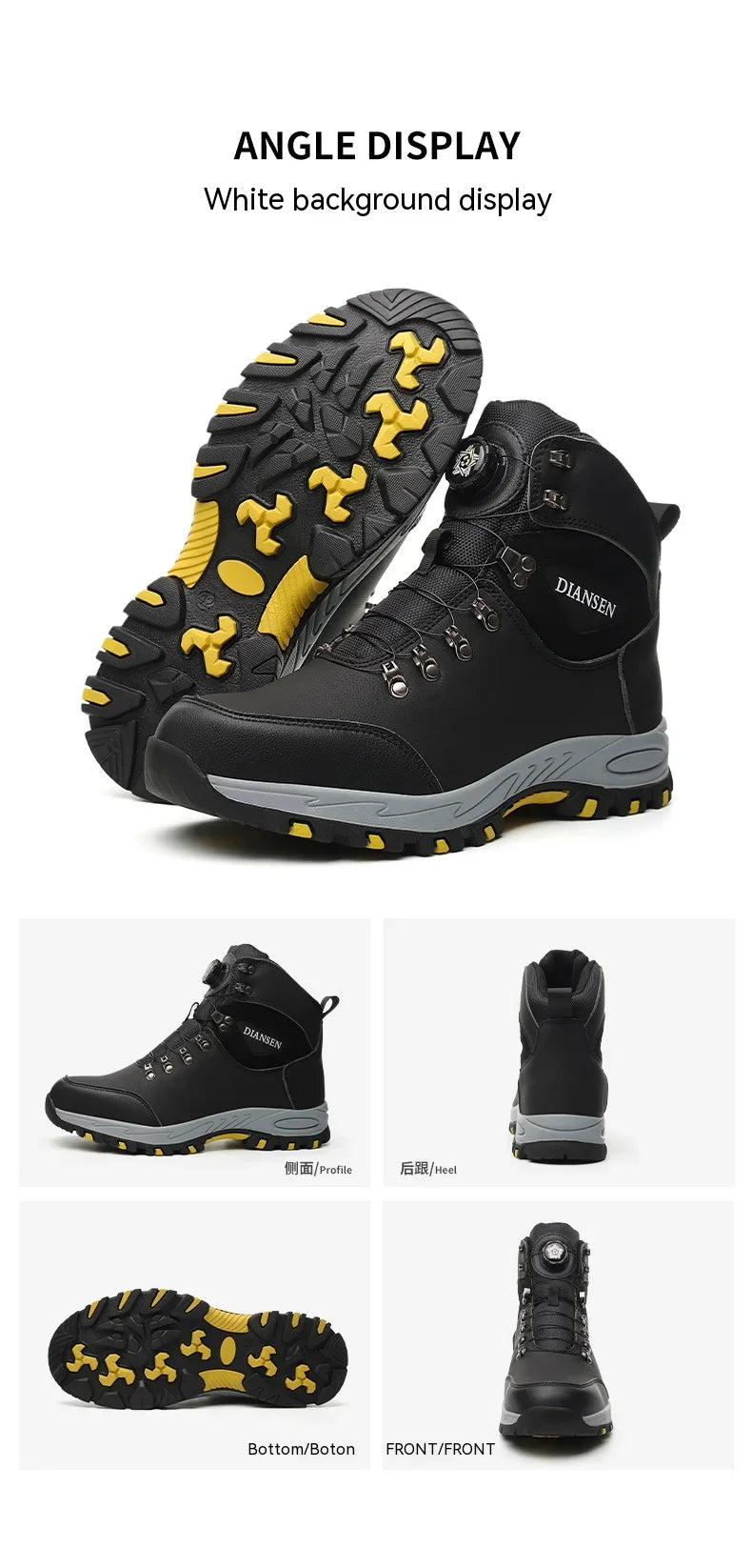 Puncture-Proof Protective Shoes Work Boots Tactical Boots Rotating Button Safety Shoes Men Work Sneakers Indestructible Shoes