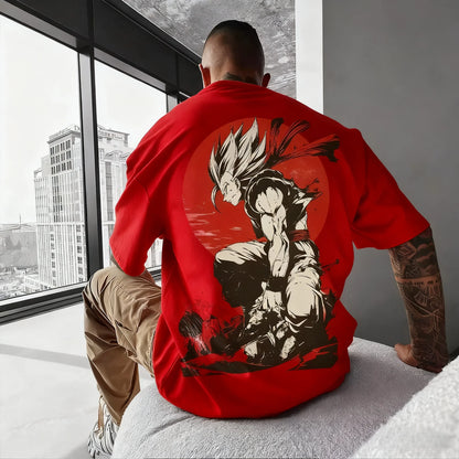 Printed T-shirt 2025 Men's Summer New Hip Hop Trend Versatile Large Loose Casual Parent Child Top