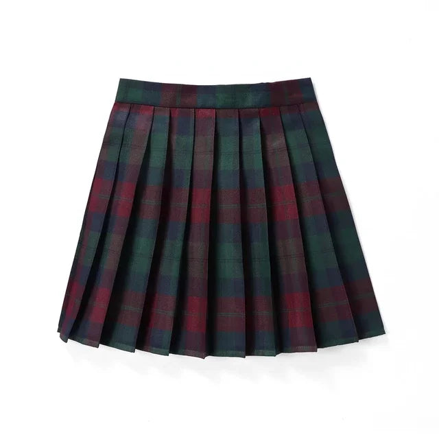 Summer Women High Waist Pleated Plaid Skirts Mini Tennis Skirt Harajuku JK Japanese School Uniform Short A-Line Mini Skirt Girl
