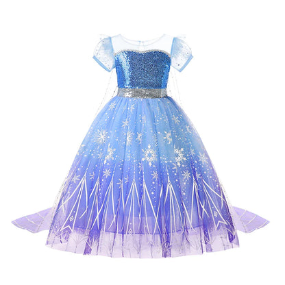 Children Costume Girl Dress Halloween Princess Cosplay Party Rapunzal Anna Elsa Birthday Clothes
