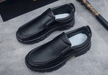 New Spring  Autumn Men's Casual Shoes British Middle aged Dad Shoes Fashion Business Leather Shoes