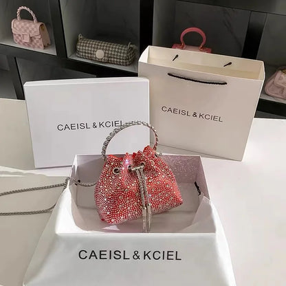 Luxury Designer Women's Handbag Crystal Shiny Rhinestones Diamond Evening Bag Wedding Party Clutch Purse Shoulder Crossbody Bag