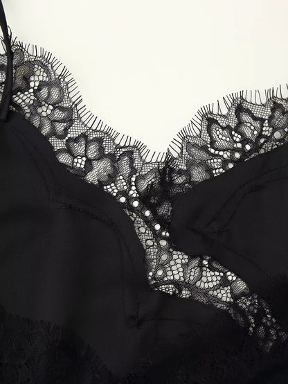 Lace Patchwork Short Camisole Stain Tops For Women Sexy Backless Tops Summer Sleeveless Women Straps Beach Top Female