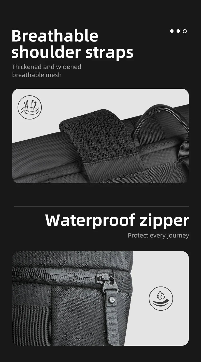 Waterproof Roll-Top Backpack for Men Large Capacity Expandable 17 Inch Laptop Bag Leisure Travel Backpack Hiking Camping Bags