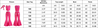 Movie Barbier Halloween Girls Cosplay Costume Peach Princess Dress Vintage Rose Top+Pants+Scarf Street Punk Set Party Clothes