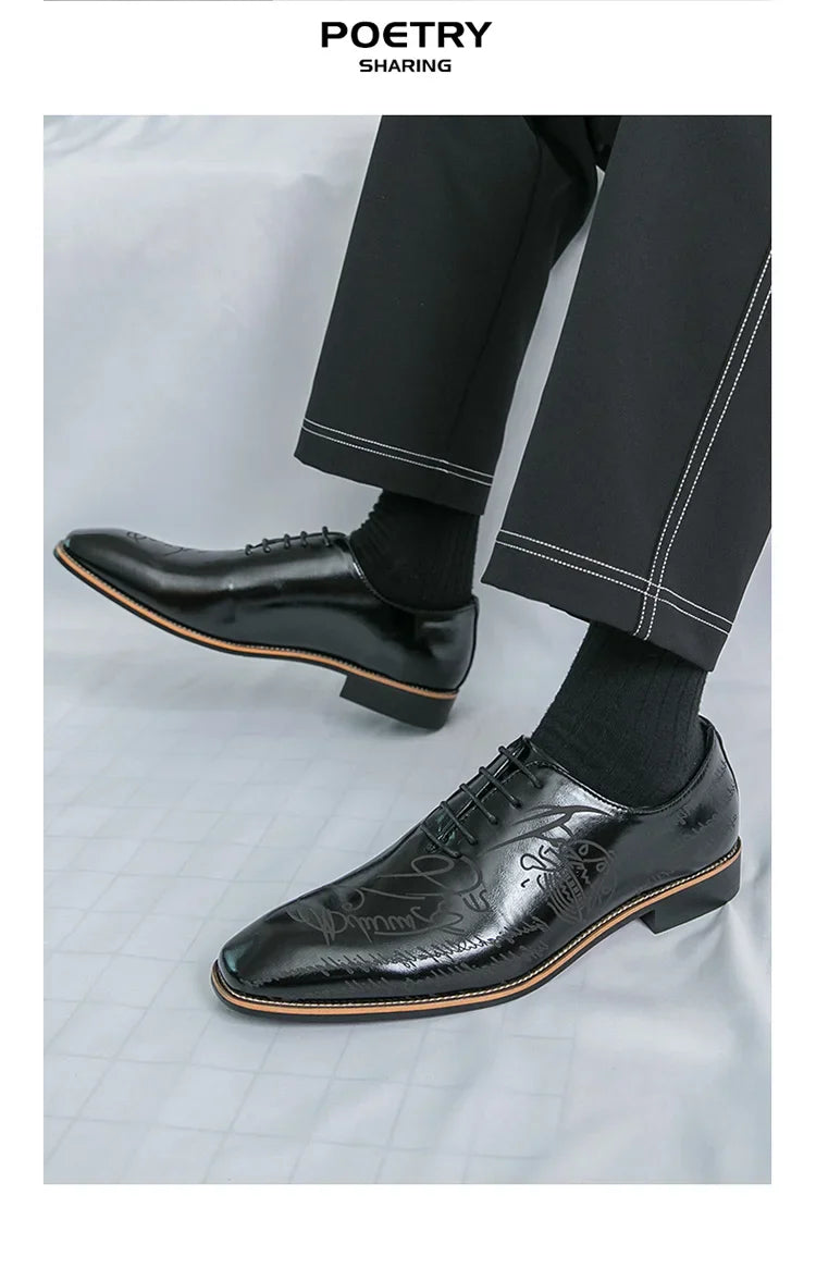 White Elegant Men Dress Shoes Leather Oxford Shoes Man Business Formal Shoes Design Social Shoes Male apatos para hombre