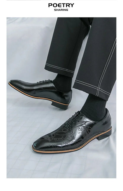 White Elegant Men Dress Shoes Leather Oxford Shoes Man Business Formal Shoes Design Social Shoes Male apatos para hombre