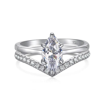 D VVS1 1ct Marquise Cut Moissanite Ring GRA s925 Sterling Silver Plated 18k Diamond Stacking Engagement Rings for Women