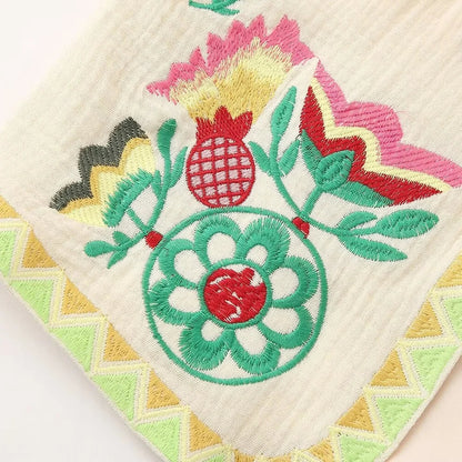 European and American Style 2024 Spring and Summer Women's New Fashionable and Versatile Round Neck Sleeveless Embroidered Vest